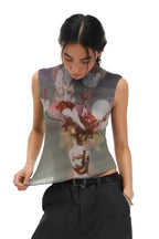 Floral Fitted Cropped Tank Top