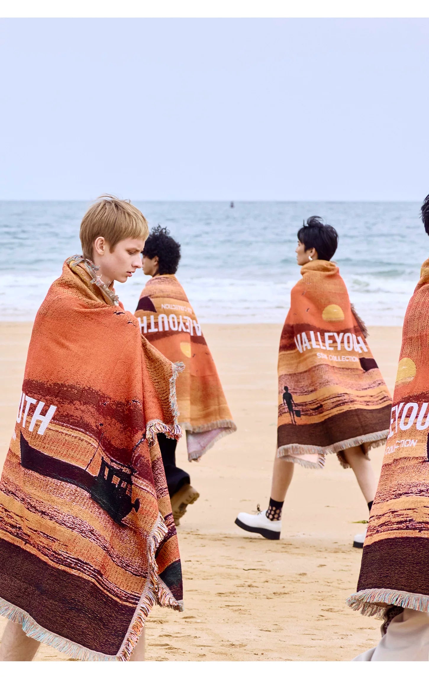 Sunset Print Tassel Throw Blanket for Outdoor Camping Secondary image