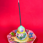 Eternal Cycle Jingdezhen Taoist Ceramic Gourd Incense Holde