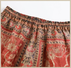 Boho Linen Placement Print Wide-Leg Pants