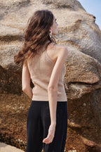 Timeless Capsule Wool-Blend Tie-Neck Knit Tank Top