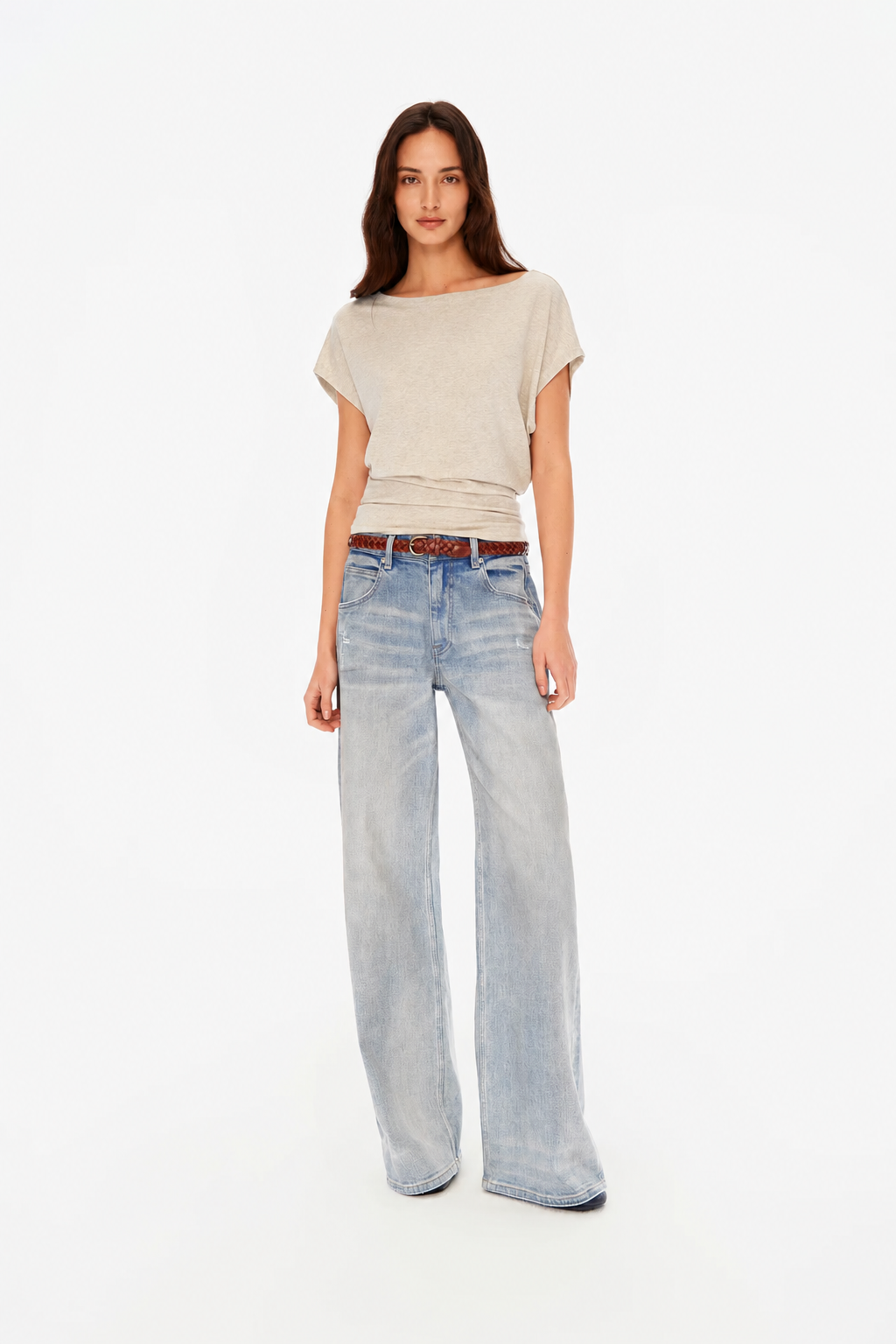 Classic Loose-Fit Asymmetric Shoulder Tee in Four Colors