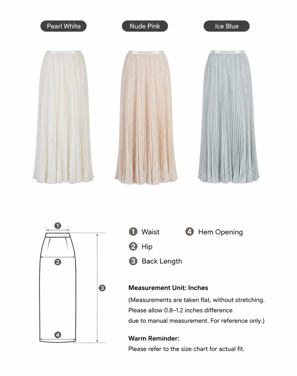 Elegant Chiffon Pleated A-Line Maxi Skirt