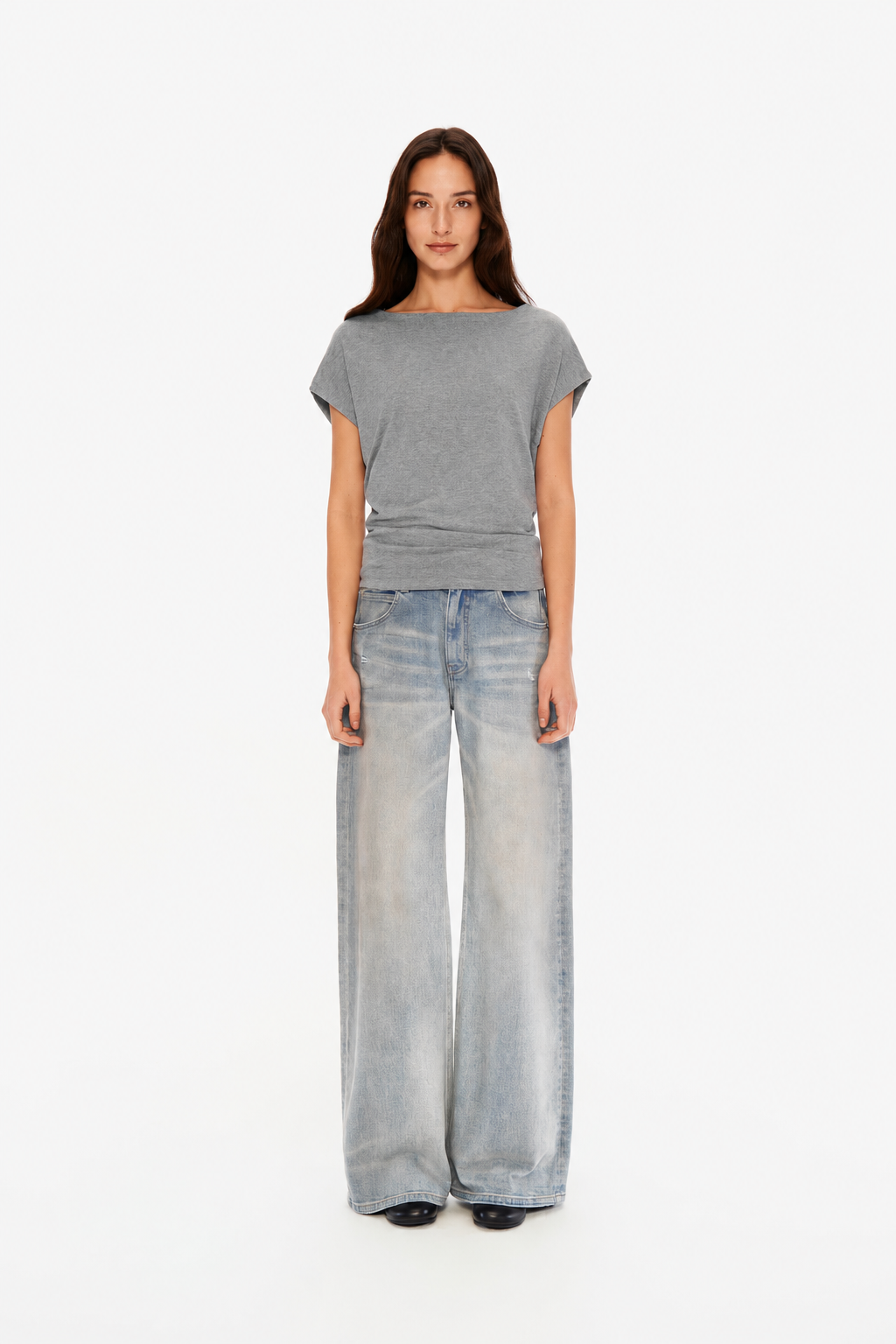 Classic Loose-Fit Asymmetric Shoulder Tee in Four Colors