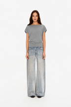 Classic Loose-Fit Asymmetric Shoulder Tee in Four Colors