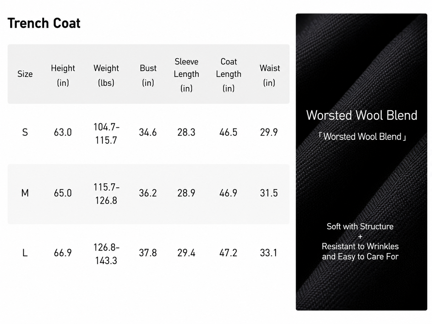 A-Line Hem Waist-Cinching Wool Trench Coat